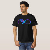 Neon Infinity Symbol with Glowing Hummingbird Tシャツ (正面フル)