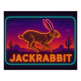 Neon Jackrabbit Poster ポスター