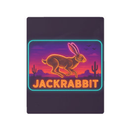 Neon Jackrabbit Sign メタルプリント