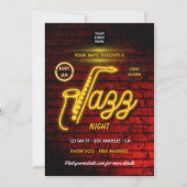 Neon Jazz Musicフェスティバルへのロゴの追加 招待状 (正面)