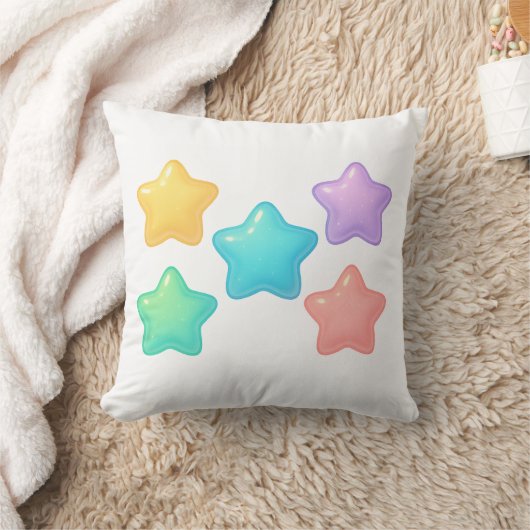 Neon Jelly Star Pillow | Cute Kawaii Glow クッション (ブランケット)
