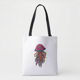 Neon Jellyfish Tote Bag – Trippy Sea Vibes トートバッグ