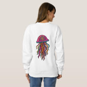 Neon Jellyfish Trippy Women's Sweatshirt スウェットシャツ (裏面フル)