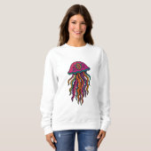 Neon Jellyfish Trippy Women's Sweatshirt スウェットシャツ (正面フル)