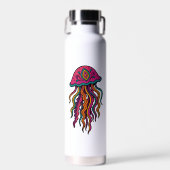 Neon Jellyfish Water Bottle – Trippy Sea Vibes ウォーターボトル (正面)