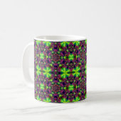 Neon Kaleidoscope Coffee Mug – Psychedelic Mandala コーヒーマグカップ (正面左)