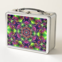 Neon Kaleidoscope Metall Brotdose