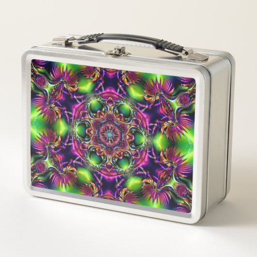 Neon Kaleidoscope Metall Brotdose メタルランチボックス (正面)