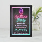 Neon Karaoke Singing Birthday Party Invitation 招待状 (スタンド正面)