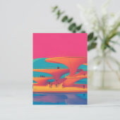 neon lagoon sunset neon futurist park floating pla シーズンポストカード (スタンド正面)