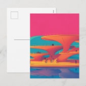neon lagoon sunset neon futurist park floating pla シーズンポストカード (正面/裏面)
