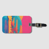 neon lagoon sunset neon futurist park floating pla ラゲッジタグ (正面横)