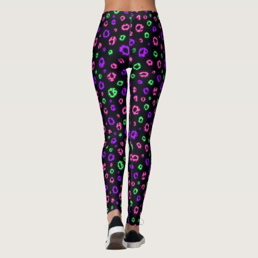Neon Leopard Print Bold Trend Pattern レギンス (裏面)