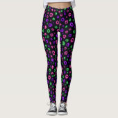 Neon Leopard Print Bold Trend Pattern レギンス (正面)