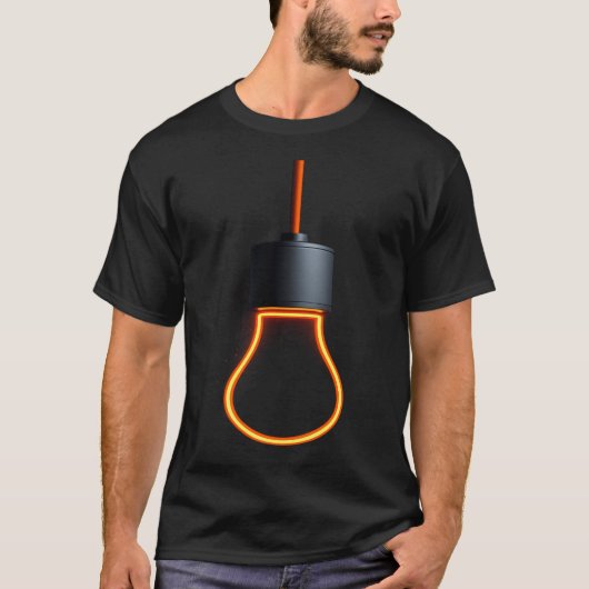 Neon Light Bulb Men’s T-Shirt Tシャツ (正面)