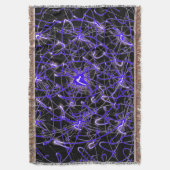 Neon Light Trails – Premium Woven Blanket スローブランケット (正面縦)