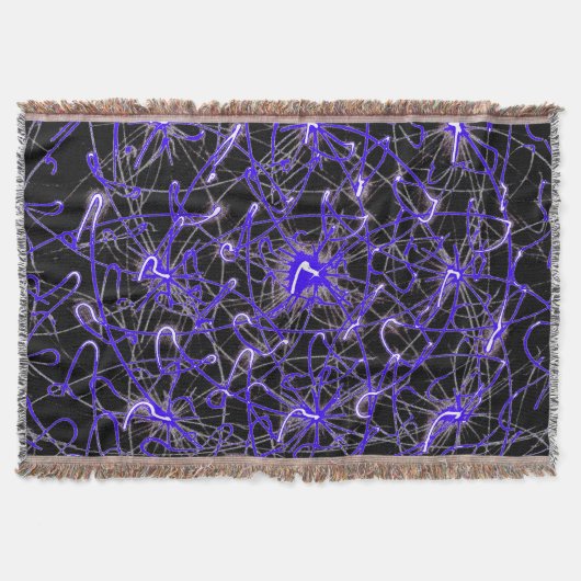 Neon Light Trails – Premium Woven Blanket スローブランケット (正面)