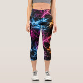 Neon Lightning Marble – Electric Energy Seamless P カプリレギンス (正面)