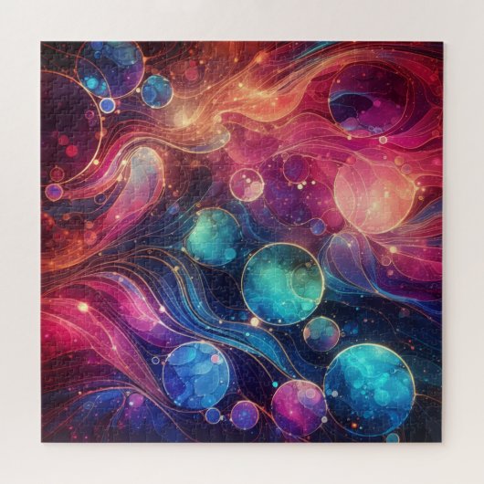 Neon Lights Alcohol Ink ジグソーパズル (横)