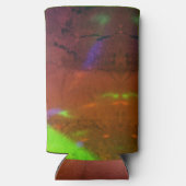 neon lights on cracked rock surface スリム缶クーラー (裏面)