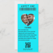 Neon Lights Rock ’n’ Roll Wedding Ticket 招待状 (裏面)