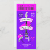 Neon Lights Rock ’n’ Roll Wedding Ticket 招待状 (正面)