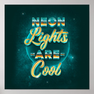 Neon Lights Square Poster (24x24) ポスター