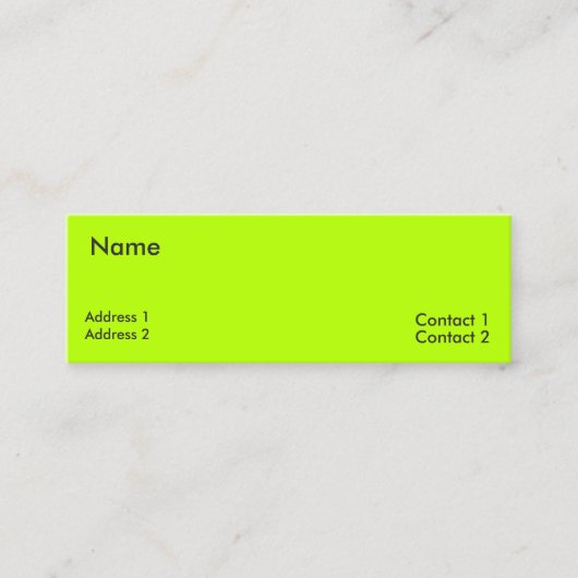 neon lime スキニー名刺 (正面)