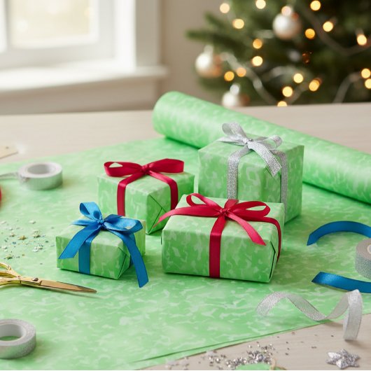 Neon Lime Green Abstract Texture Wrapping Paper ラッピングペーパー