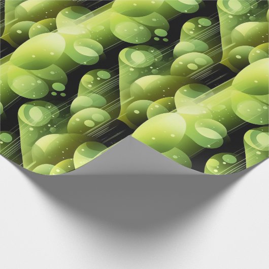 Neon Lime Green Bubble Pattern ラッピングペーパー (角)