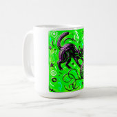 Neon Lime Kitten Art コーヒーマグカップ (正面左)