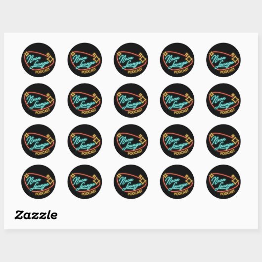 Neon Lounge Logo Stickers ラウンドシール (シート)