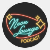 Neon Lounge Logo Stickers ラウンドシール (正面)