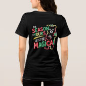 Neon Magical Christmas Bear Women's Cozy Holiday  トライブレンドＴシャツ (裏面)