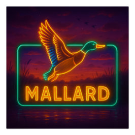 Neon Mallard Poster ポスター