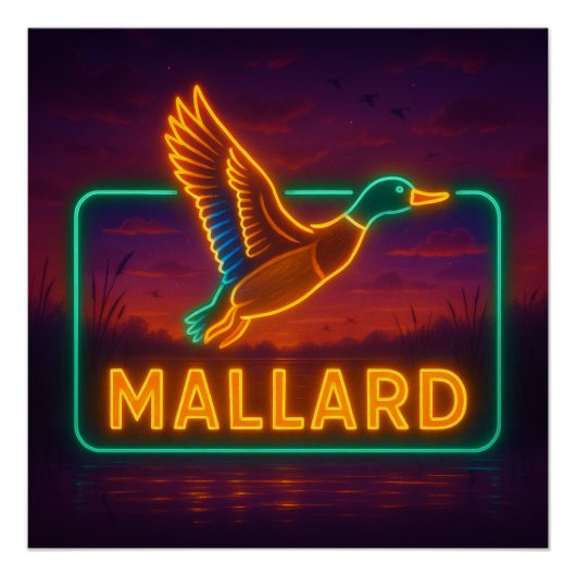 Neon Mallard Poster ポスター (正面)