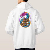 Neon Mechanical Dragon Pagoda Emblem Art パーカ (裏面)