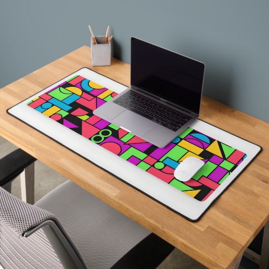 Neon Memphis Geometry デスクマット (オフィス2)