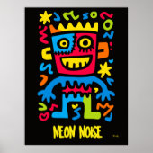 Neon Monster Poster – Pop Art Halloween Design ポスター (正面)