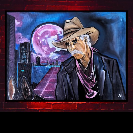 Neon Moon Painting by Alfred Fox キャンバスプリント