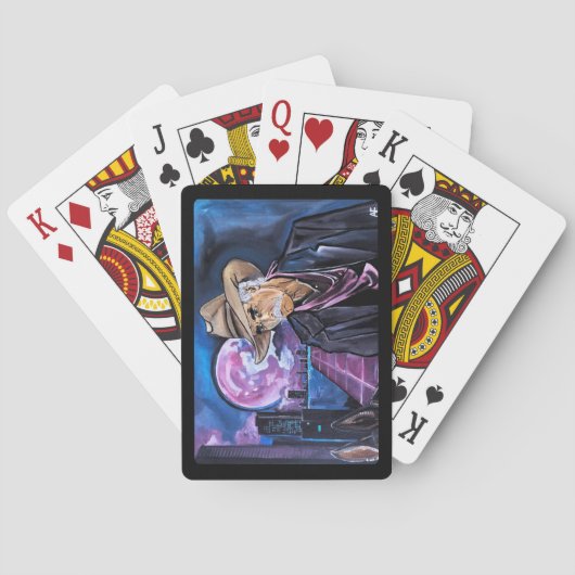 Neon Moon Painting by Alfred Fox トランプ (裏面)