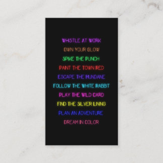 Neon Motivational Pass Along Card コーリングカード