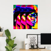 NEON MUSE: Electric Iridescence ポスター (ホームオフィス)