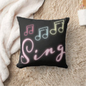 Neon Music Notesを歌う クッション (ブランケット)