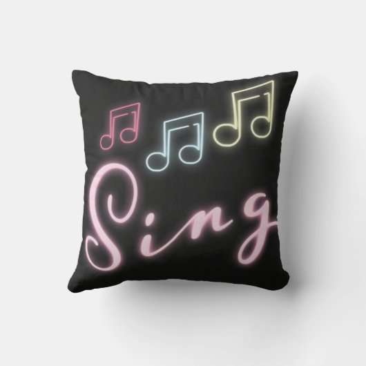 Neon Music Notesを歌う クッション (裏面)