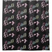 Neon Music Notesを歌う シャワーカーテン (正面)