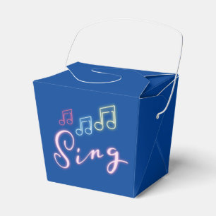 Neon Music Notes on Blue フェイバーボックス