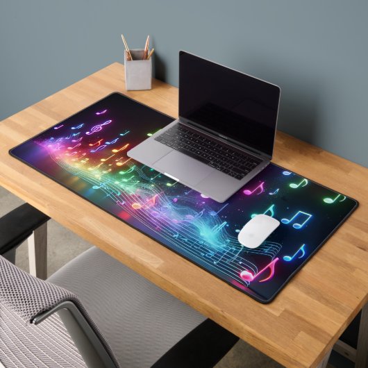 Neon Musical Notes  デスクマット (オフィス2)