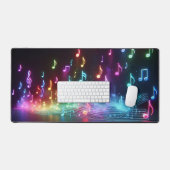 Neon Musical Notes  デスクマット (キーボード&マウス)