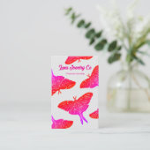 Neon Mystical Luna Moth Business Card 名刺 (スタンド正面)